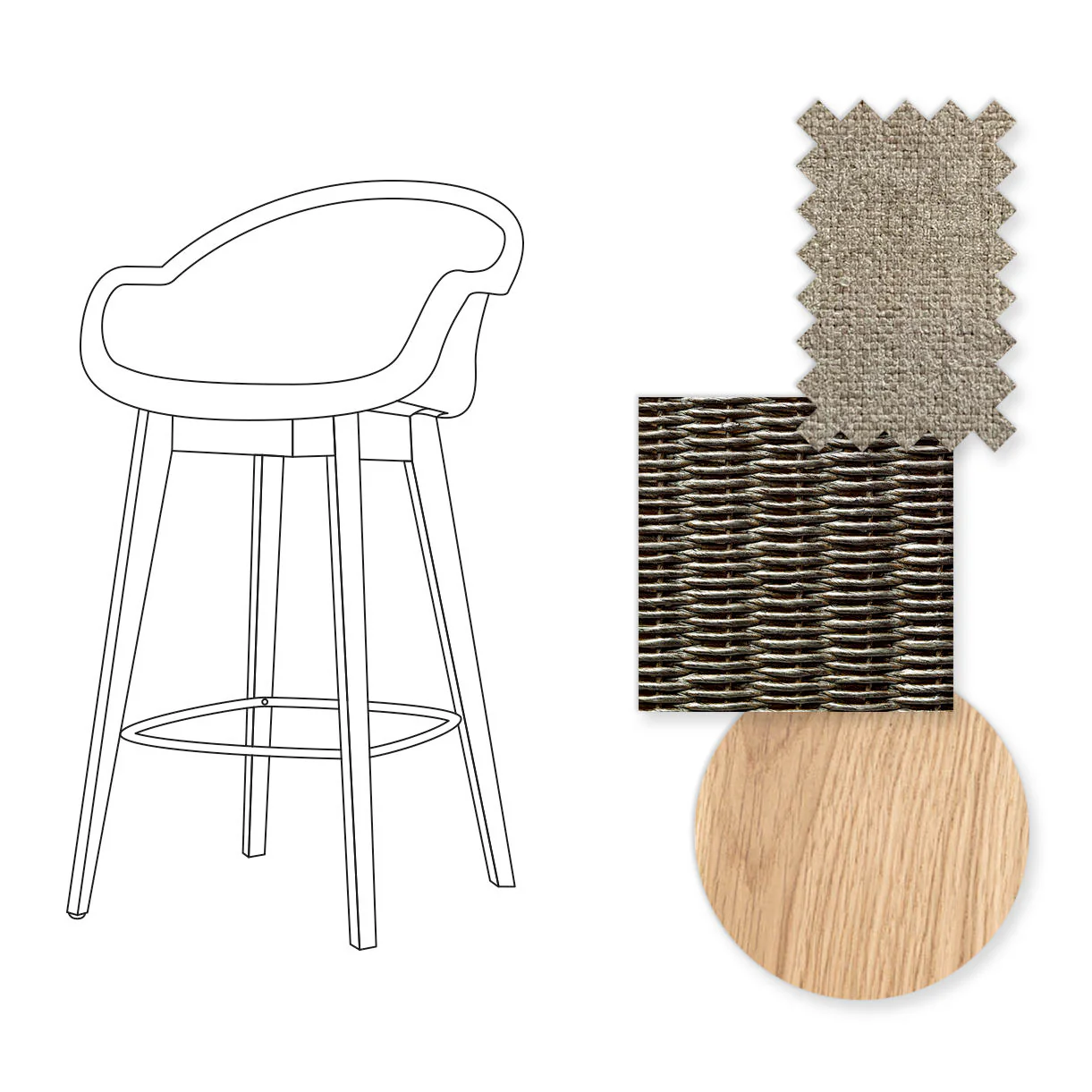 Avril Counter Stool with Oak Legs - Image 58