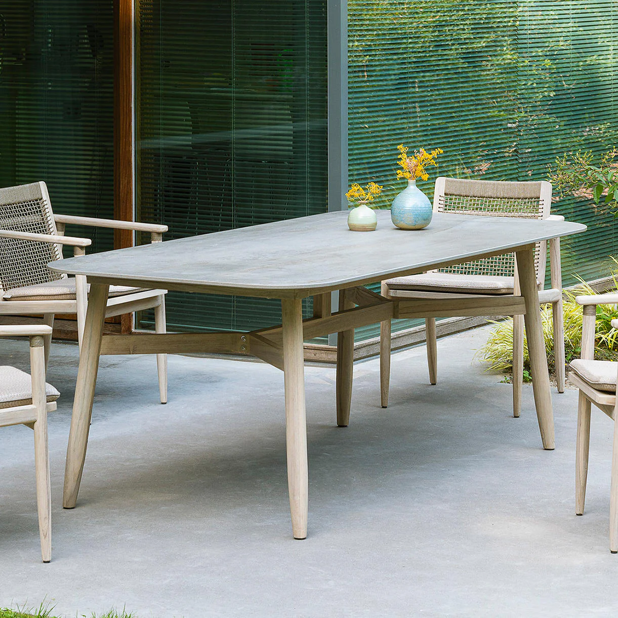 David Aged Teak Dining Table