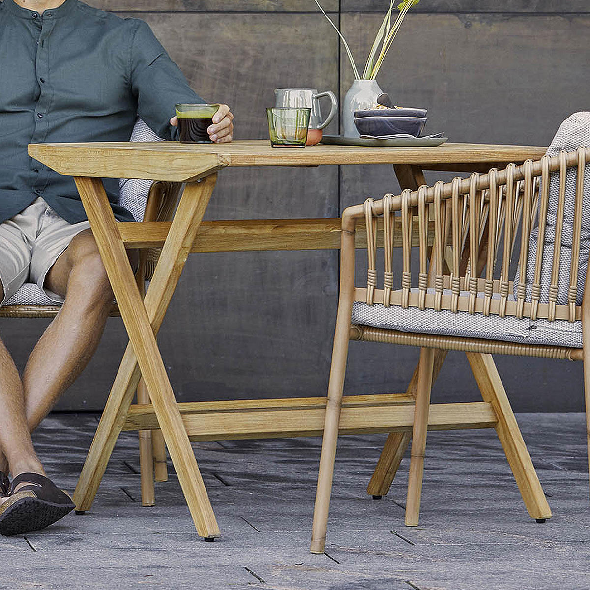 Flip Teak Folding Dining Table - Image 4