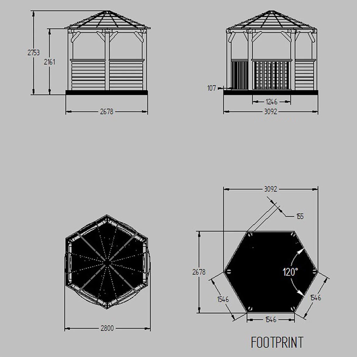 Thatched Hexagonal 3m Gazebos - Image 3