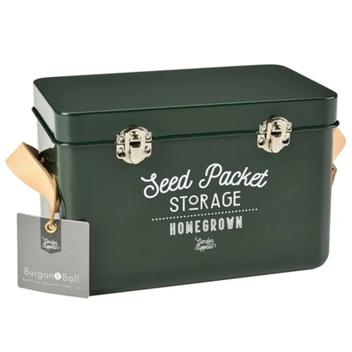 Retro Leather Handled Seed Tin - Image 3