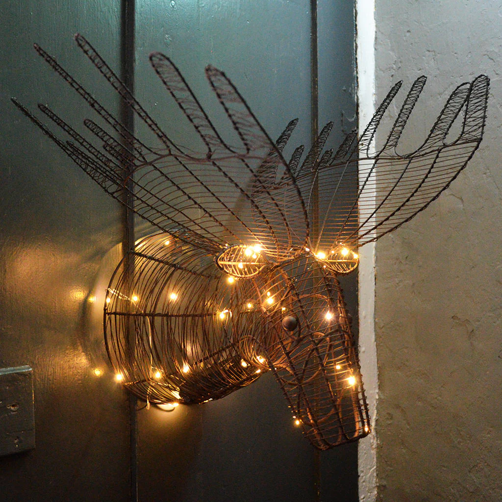 Rustic Wire Moose Head