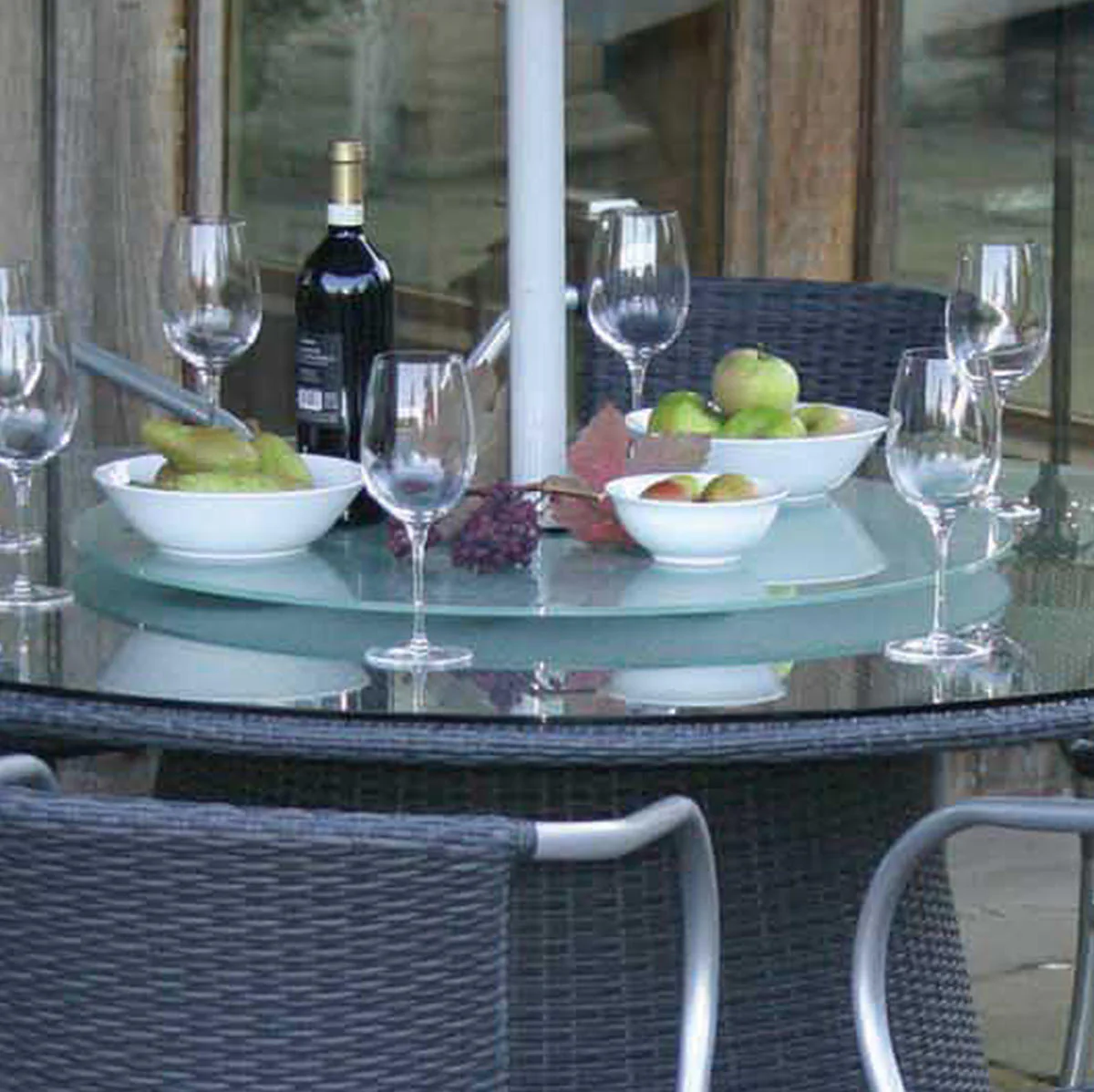 Tarn Round Outdoor Patio Table Lazy Susan